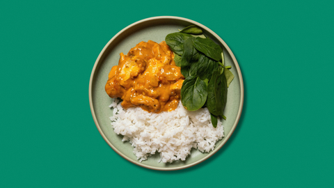 Butter Chicken with Spinach and Rice