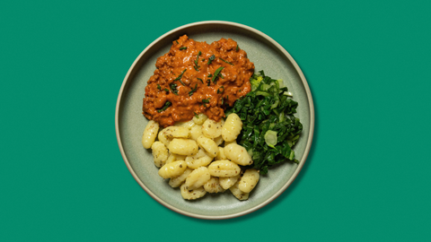 Spicy Sausage Gnocchi with Wilted Greens